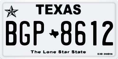 TX license plate BGP8612
