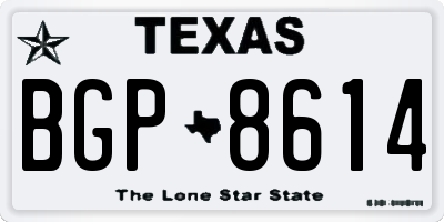 TX license plate BGP8614
