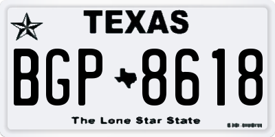 TX license plate BGP8618