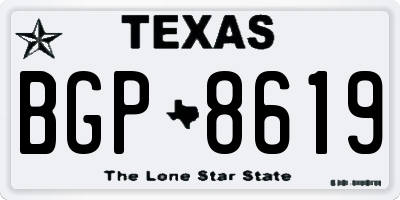 TX license plate BGP8619