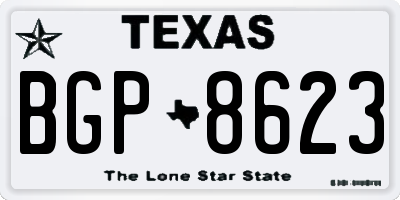 TX license plate BGP8623