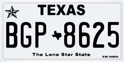 TX license plate BGP8625
