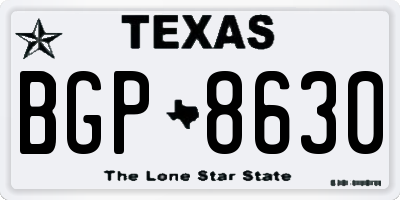 TX license plate BGP8630