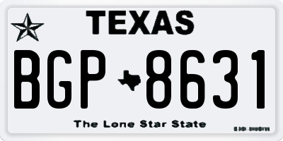 TX license plate BGP8631