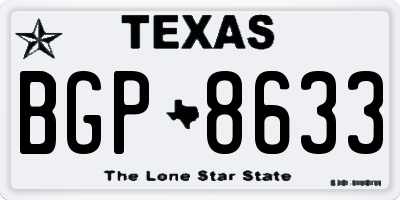 TX license plate BGP8633