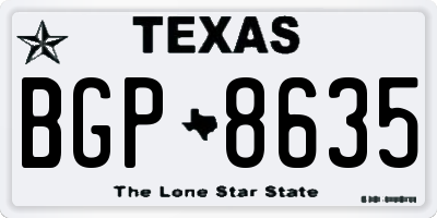 TX license plate BGP8635