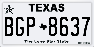 TX license plate BGP8637