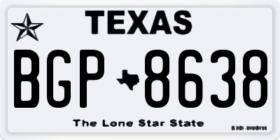 TX license plate BGP8638