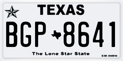 TX license plate BGP8641
