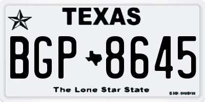 TX license plate BGP8645