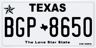 TX license plate BGP8650