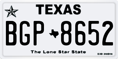 TX license plate BGP8652