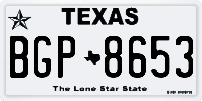 TX license plate BGP8653