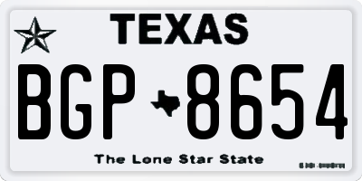 TX license plate BGP8654