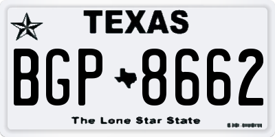 TX license plate BGP8662