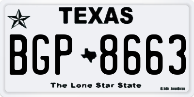 TX license plate BGP8663