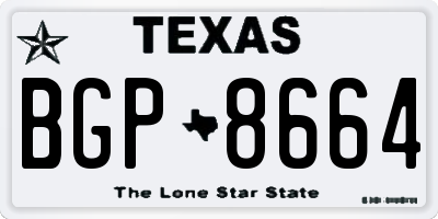 TX license plate BGP8664