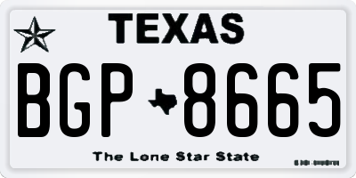 TX license plate BGP8665