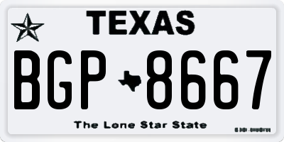 TX license plate BGP8667