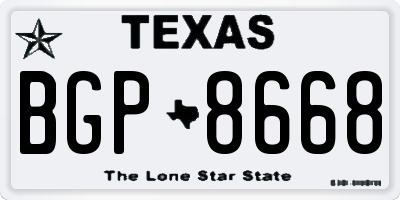 TX license plate BGP8668