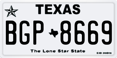 TX license plate BGP8669