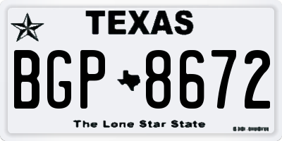 TX license plate BGP8672