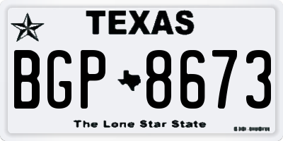 TX license plate BGP8673