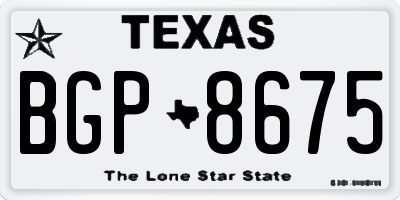 TX license plate BGP8675