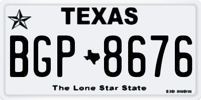 TX license plate BGP8676