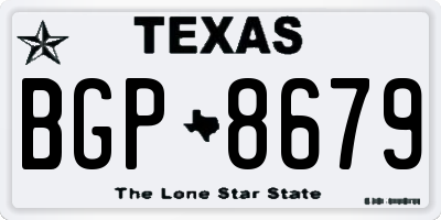 TX license plate BGP8679
