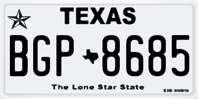 TX license plate BGP8685
