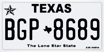 TX license plate BGP8689