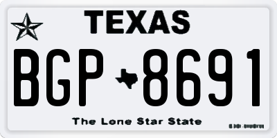 TX license plate BGP8691