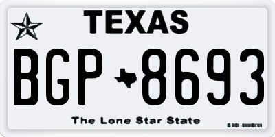 TX license plate BGP8693