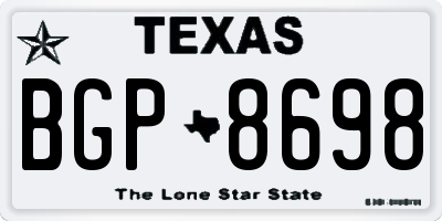 TX license plate BGP8698