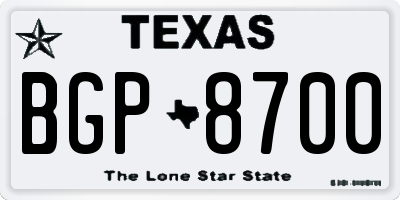 TX license plate BGP8700