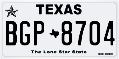 TX license plate BGP8704