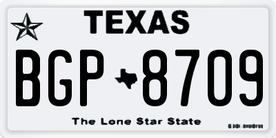 TX license plate BGP8709
