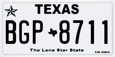TX license plate BGP8711