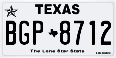 TX license plate BGP8712