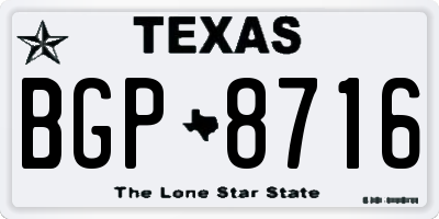 TX license plate BGP8716