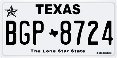 TX license plate BGP8724
