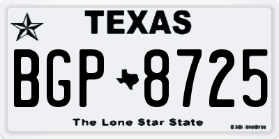 TX license plate BGP8725