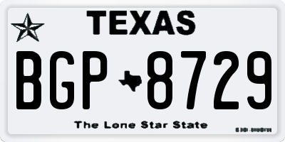 TX license plate BGP8729
