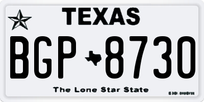 TX license plate BGP8730