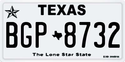 TX license plate BGP8732
