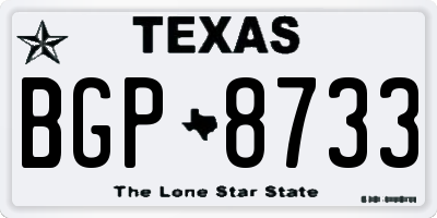 TX license plate BGP8733