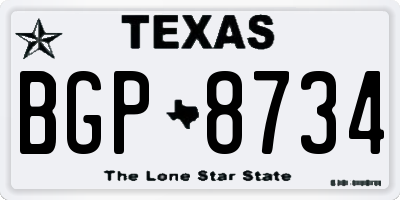 TX license plate BGP8734
