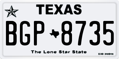 TX license plate BGP8735