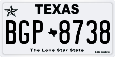 TX license plate BGP8738